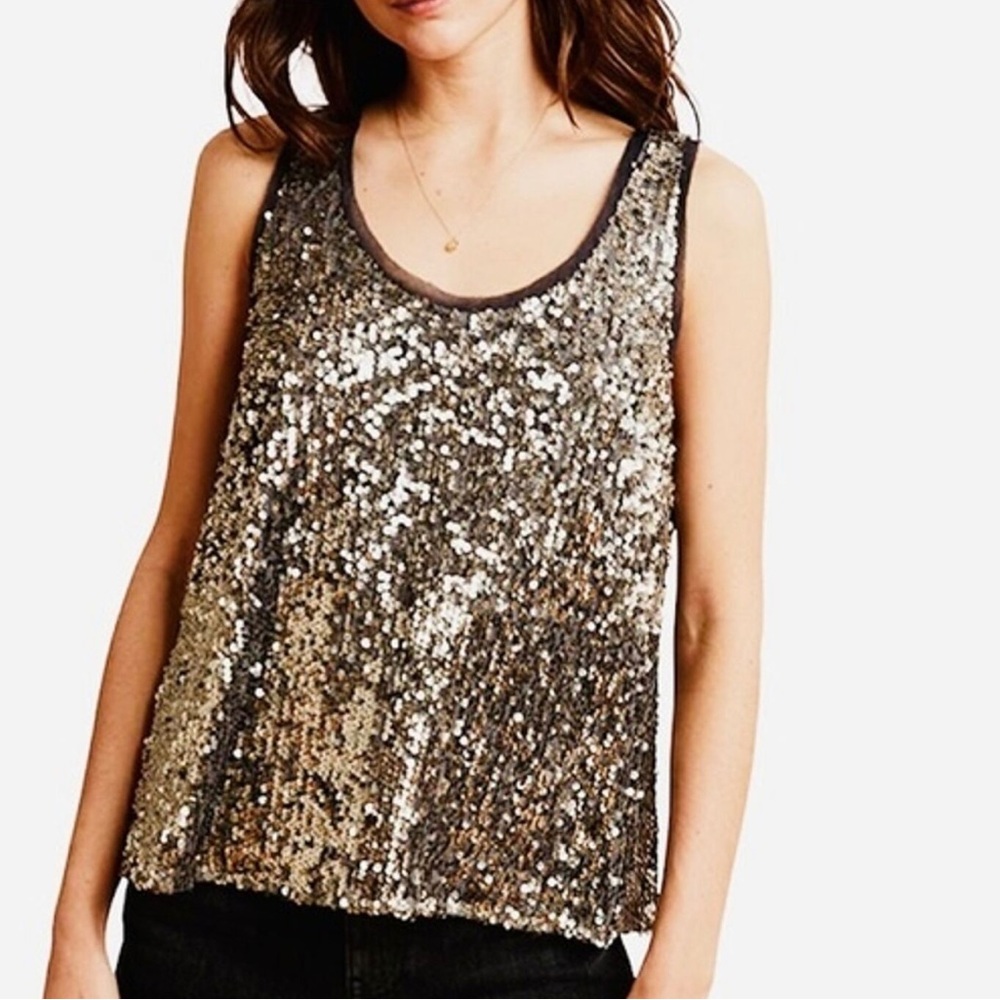 Sequin tank with back zipper sz small